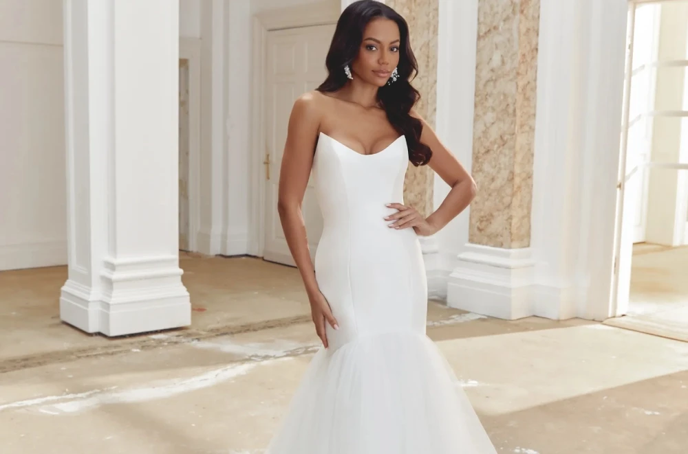 Model wearing a bridal gown