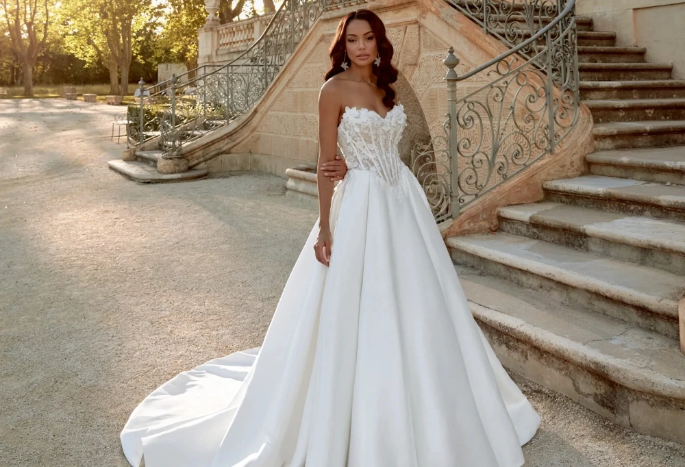 Model wearing a bridal gown