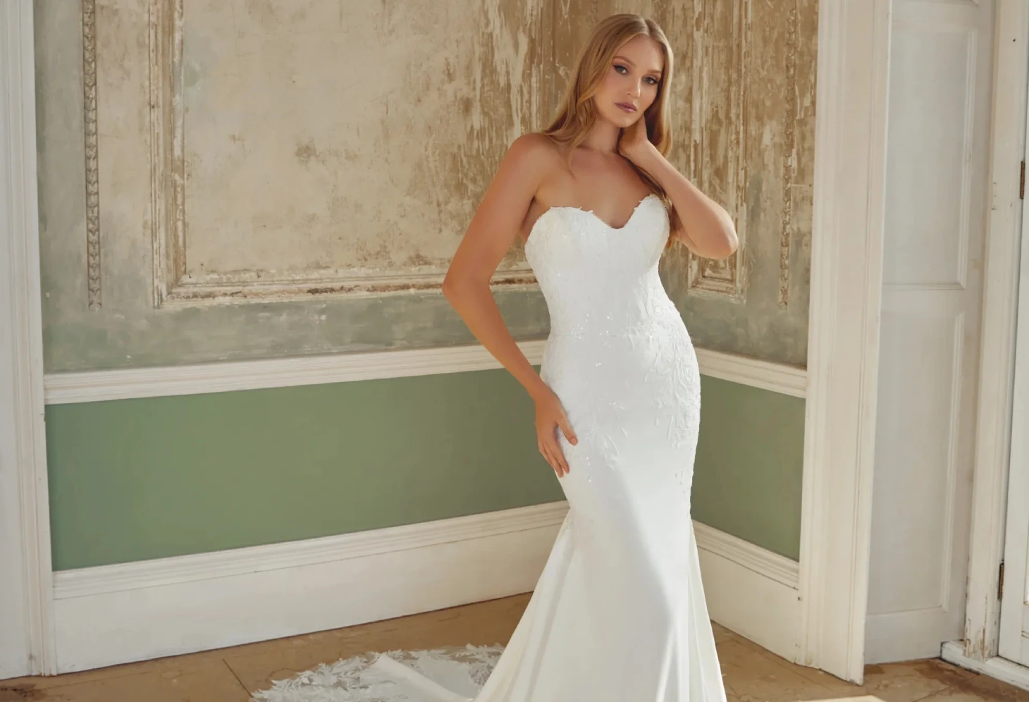 Model wearing a bridal gown