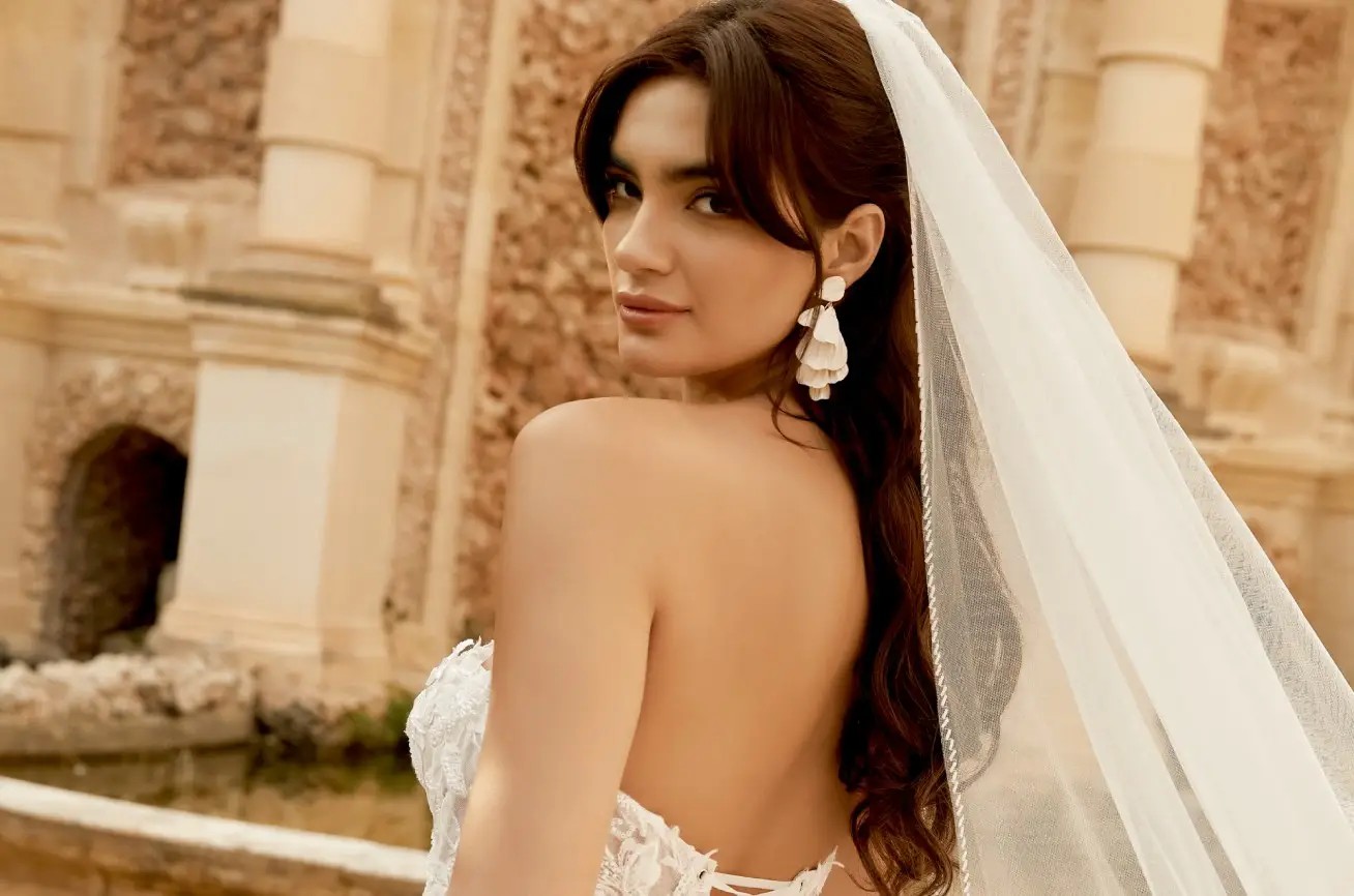 Model wearing a bridal gown