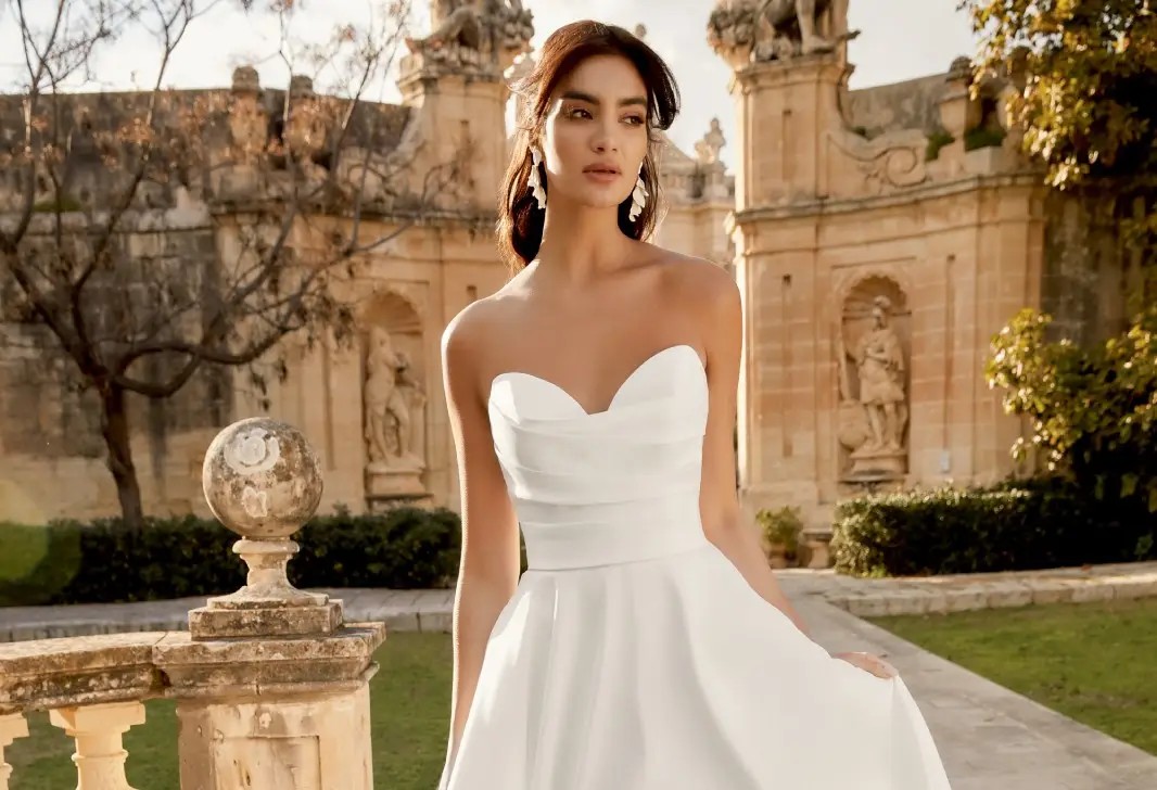 Model wearing a bridal gown