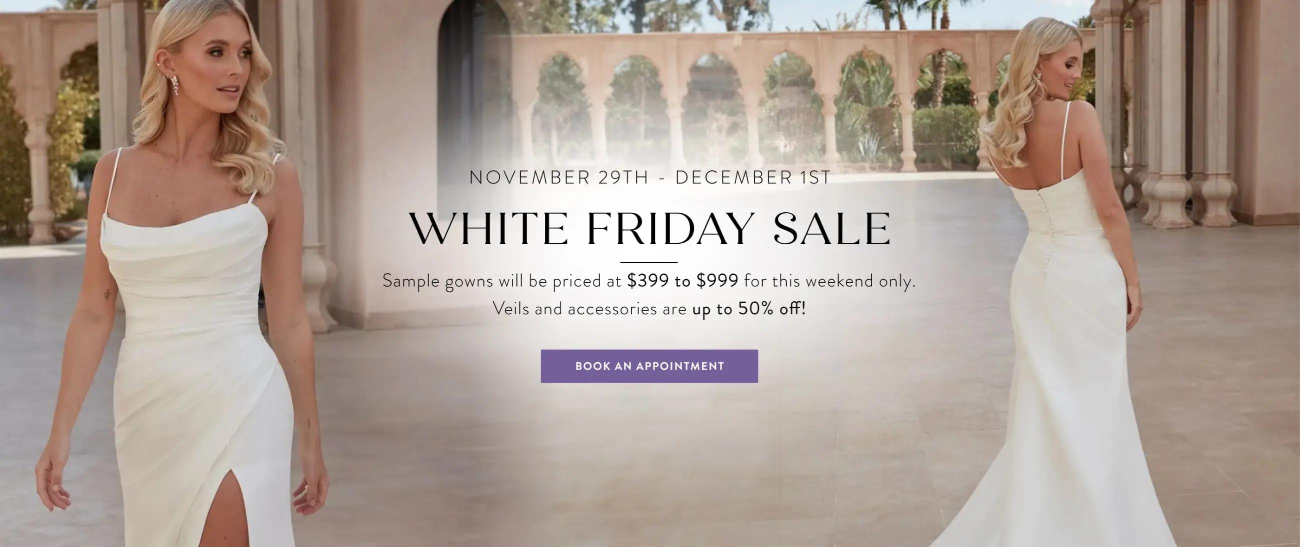 White Friday Sale at Wonderland Bridal Desktop