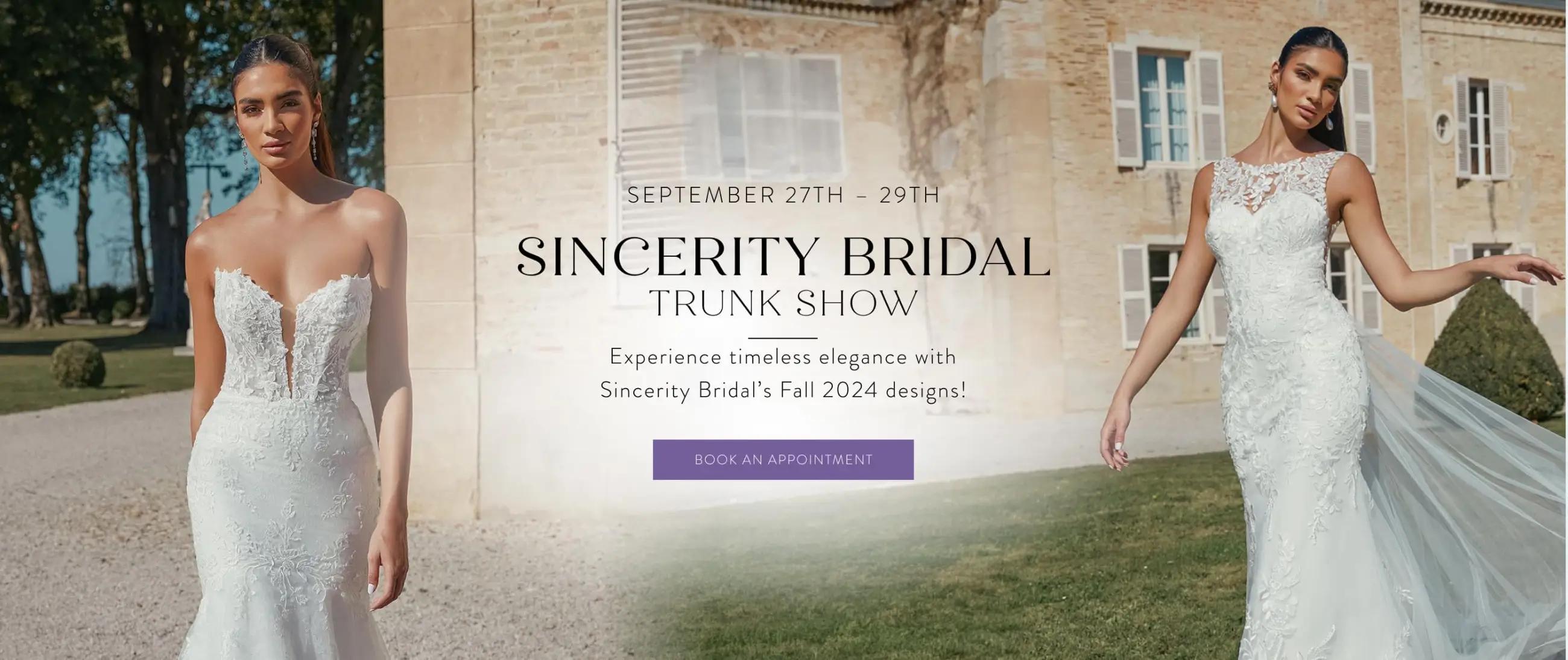 sincerity bridal trunk show banner