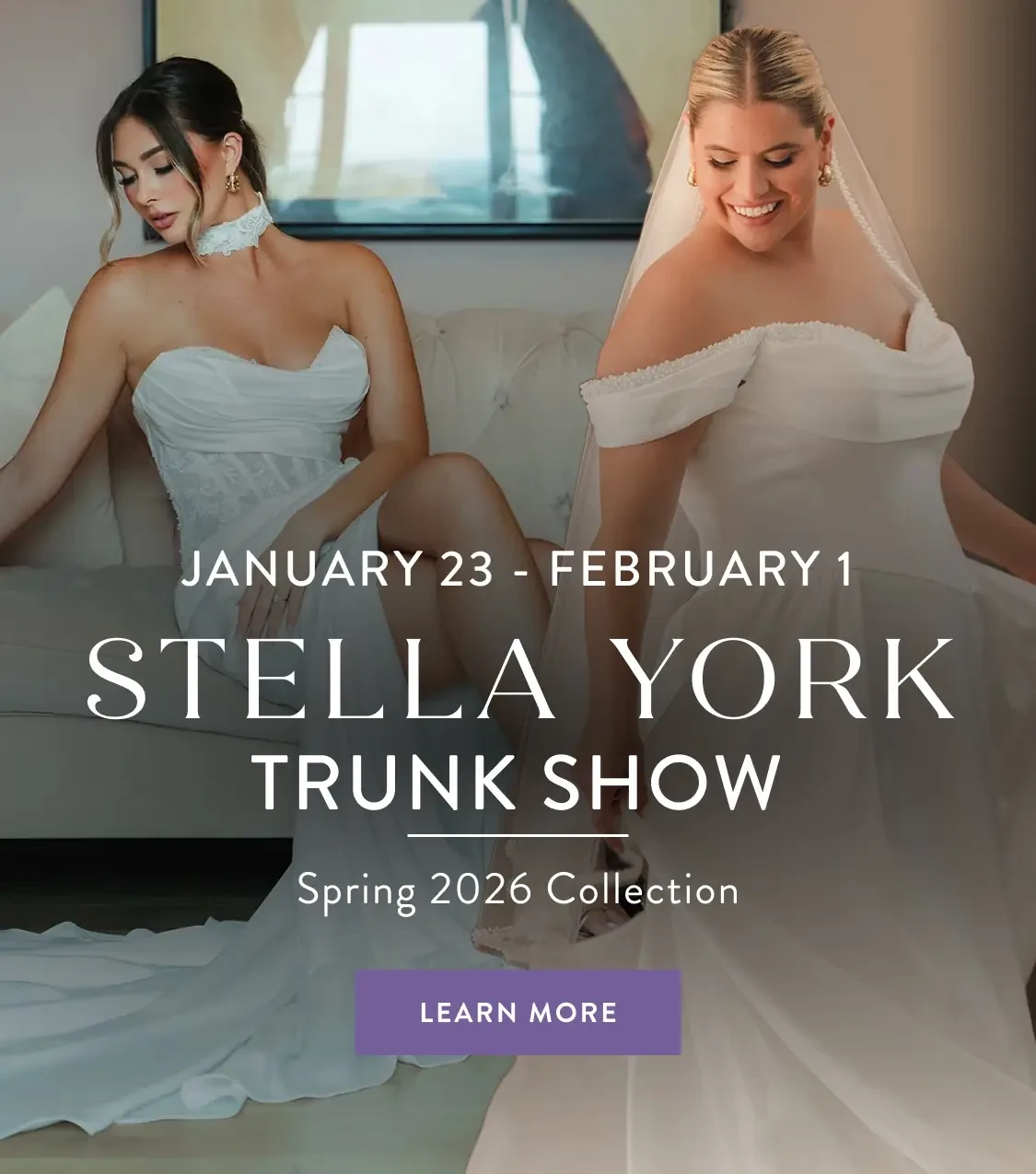 Stella York Trunk Show Banner for Mobile