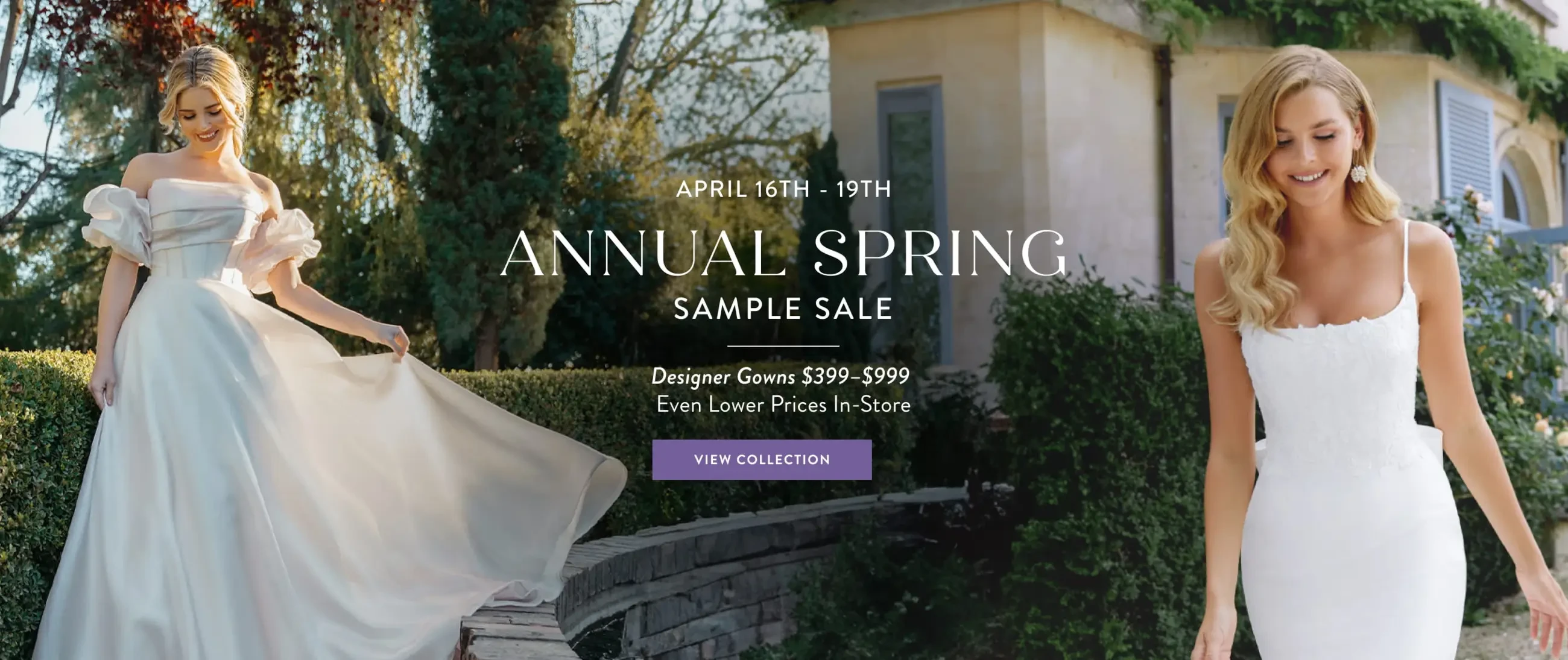 annual spring sample sale banner 2026