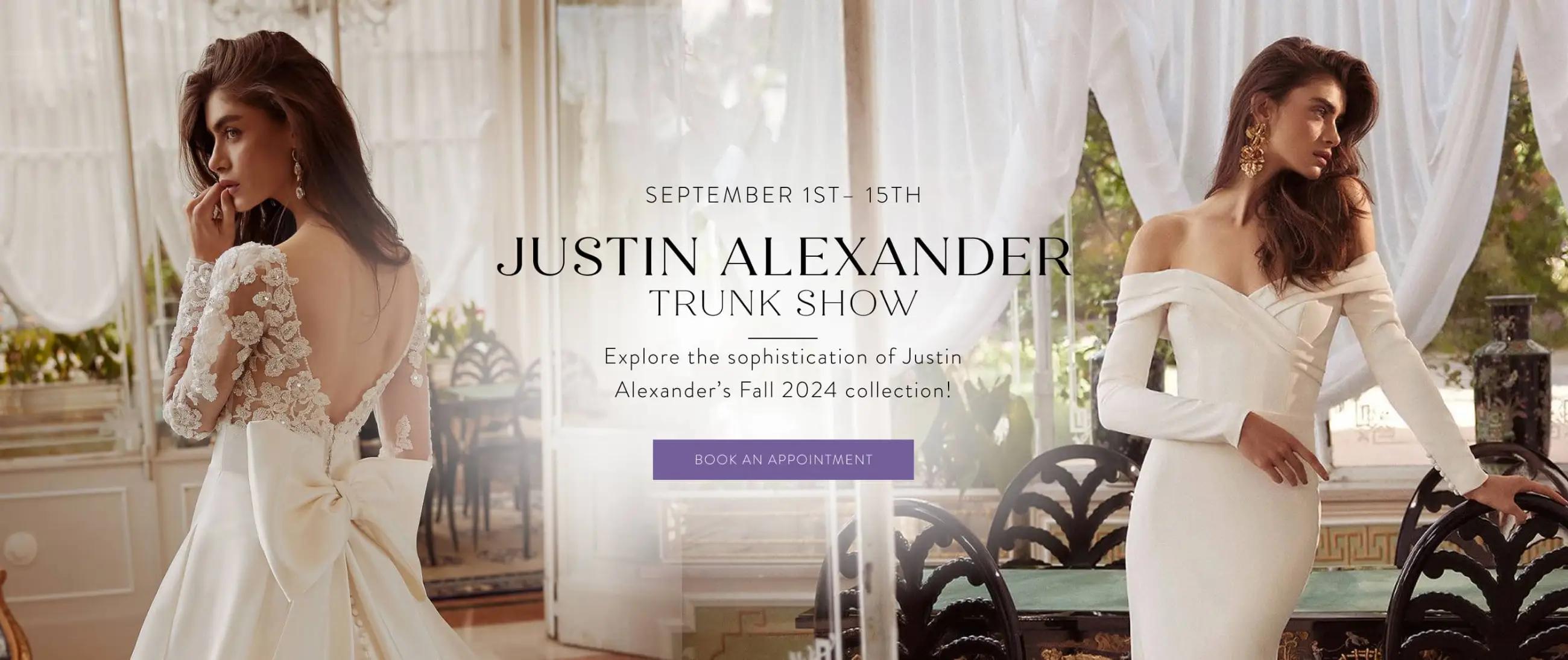 justin alexander trunk show banner